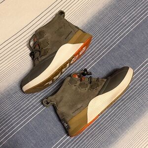 Sorel Kids' Olive and Orange Rain Boots